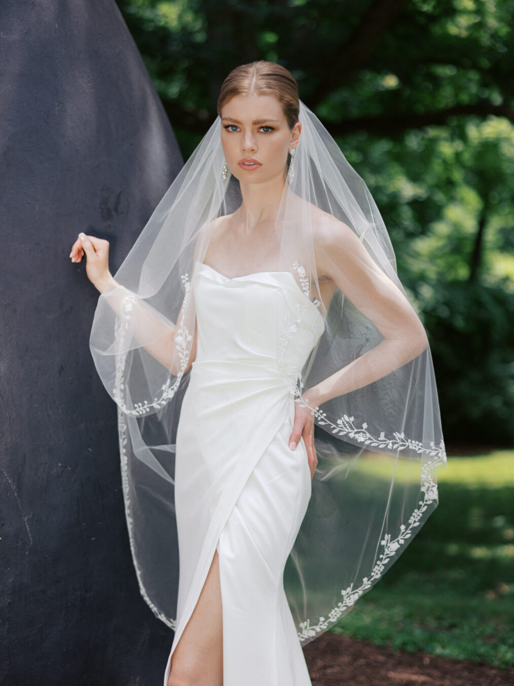 Zinnia Wedding Veil by Toni Federici - Front